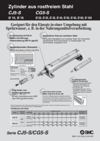 SMC Edelstahl-Zylinder Serien CJ5-S / CG5-S