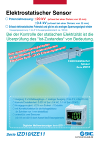 SMC Elektrostatischer Sensor Serie IZD10 / IZE11